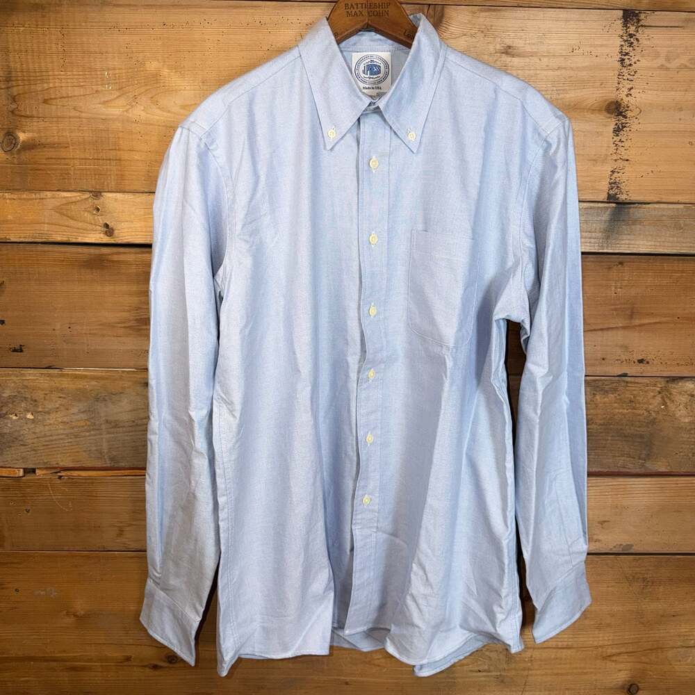 J. Press Light Blue Oxford Button-Down Shirt, Size 15 1/2, Made in USA
